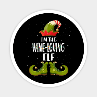 Im The Wine Loving Elf Christmas Magnet